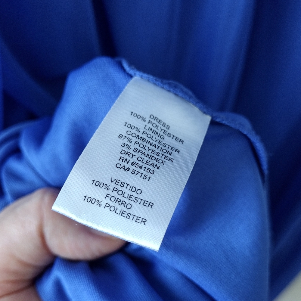 JESSICA SIMPSON Elegant Spaghetti Strap Long Gown Maxi Dress Royal Blue - Picture 9 of 10
